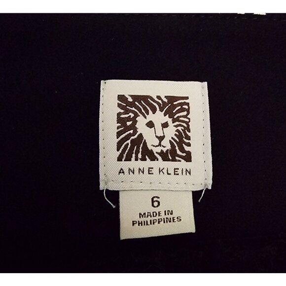 Anne Klein Size 6 Black & White Abstract Print Sheath Dress With Draped Neckline - Picture 6 of 8